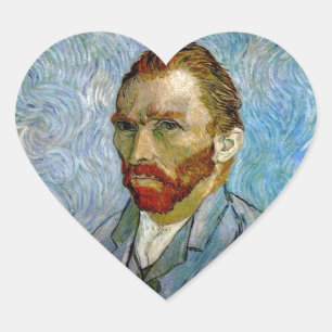 Van Gogh Self Portrait Herz-Aufkleber
