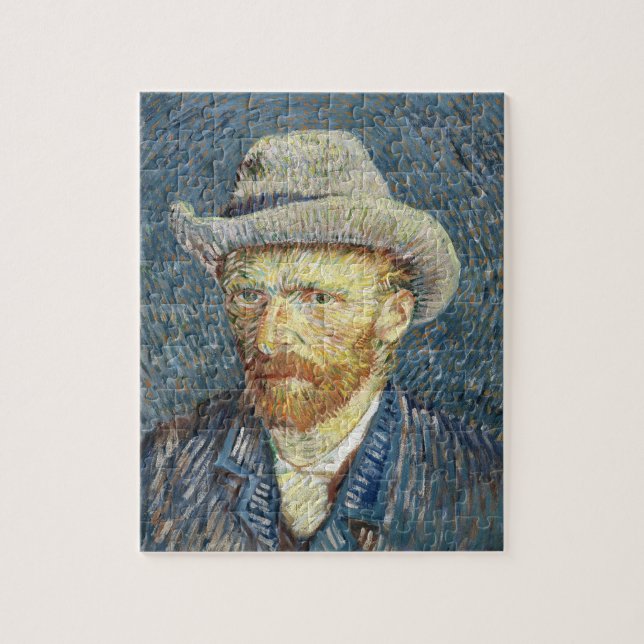 Van Gogh Self Portrait mit grauem Filthut Puzzle (Vertikal)