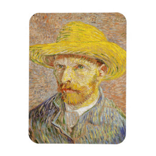 Van Gogh Self Portrait mit Strohhut Magnet