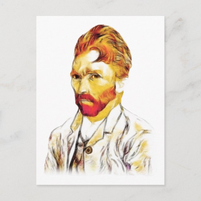 Van Gogh Self Portrait New Hair Do Postkarte (Vorderseite)
