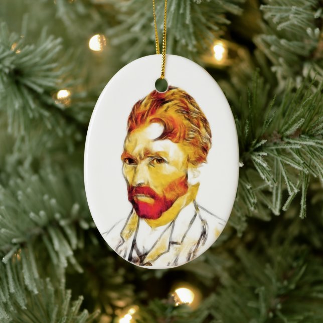Van Gogh Self Portrait New Hairdo Keramik Ornament (Baum)