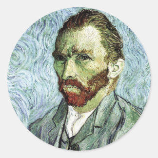 Van Gogh Self-Portrait Runder Aufkleber