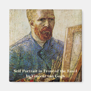 Van Gogh Self Portrait vor Easel Magnet