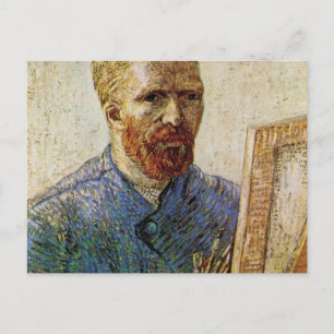 Van Gogh Self Portrait vor Easel Postkarte