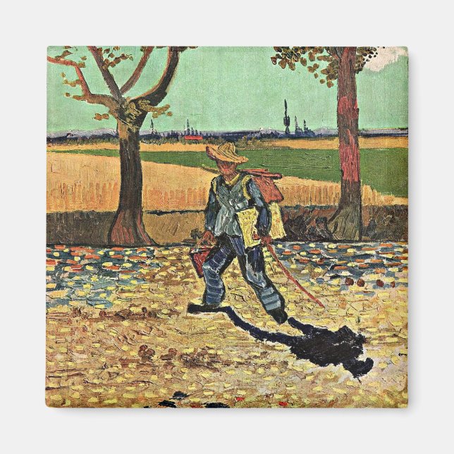 Van Gogh: Selfportrait auf der Straße Tarascon Magnet (Vorne)
