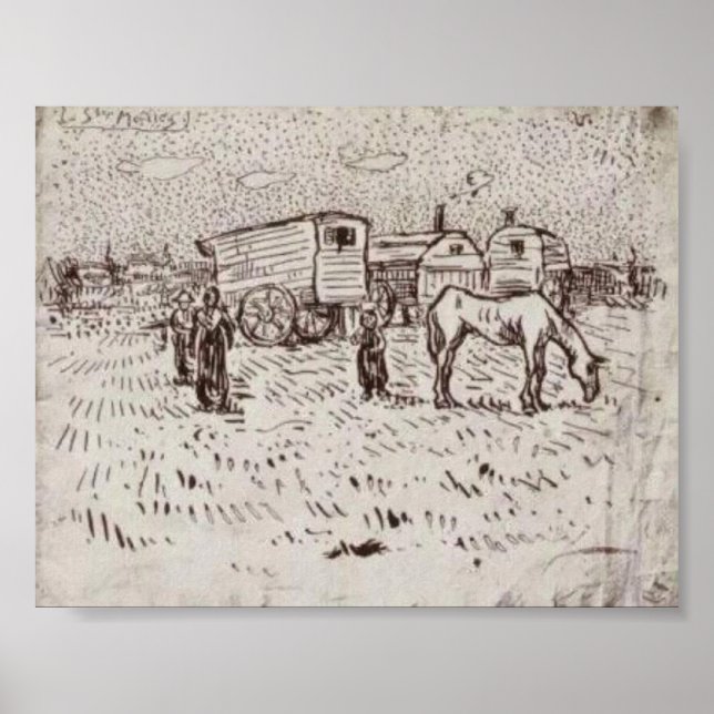 Van Gogh - Sinti und Roma bei Saintes-Maries Poster (Vorne)