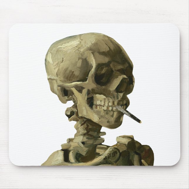 Van Gogh, Skelett mit brennender Zigarette Mousepad (Vorne)