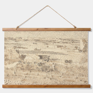 Van Gogh Sketches ernten die Schlichte Holzmauer Wandteppich Mit Holzrahmen