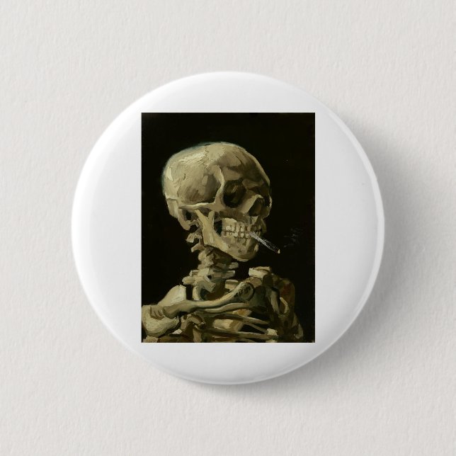 van gogh Skull Button (Vorderseite)