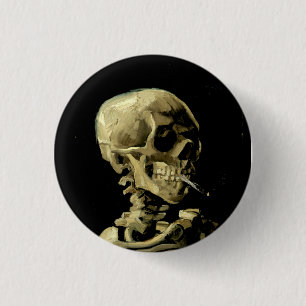 Van Gogh Skull eines Skeletts mit einem brennenden Button