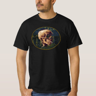 Van Gogh Skull mit Arles Background T-Shirt