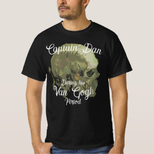 Van Gogh Skull mit Arles Background T-Shirt