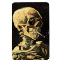 Van Gogh Skull mit brennendem Zigarettenmagnet