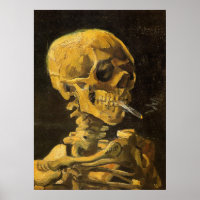 Van Gogh Skull mit brennender Zigarette