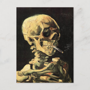 Van Gogh Skull mit brennender Zigarettenpostkarte Postkarte