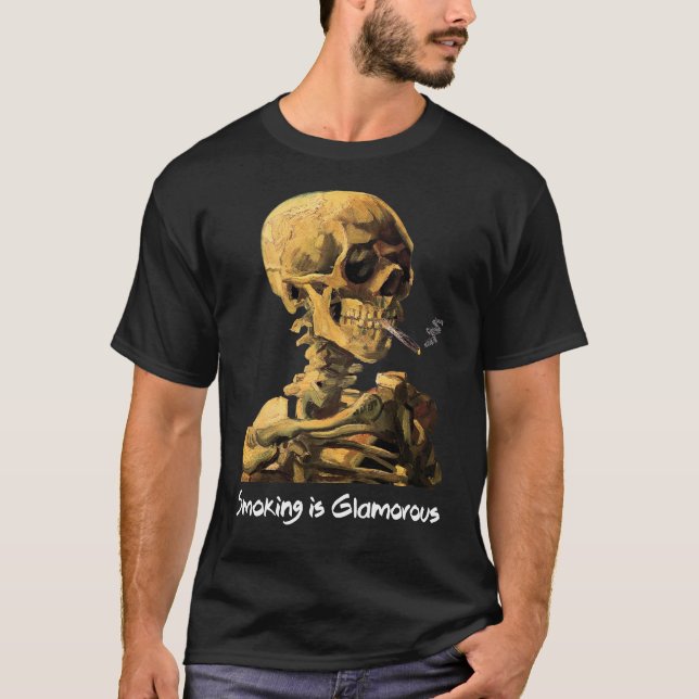 Van Gogh Skull mit Zigarettenrauchen ist glamourös T-Shirt (Vorderseite)