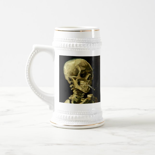 Van Gogh Smoking Skeleton Bierglas (Links)