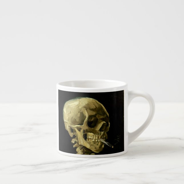 Van Gogh Smoking Skeleton Espressotasse (Rechts)