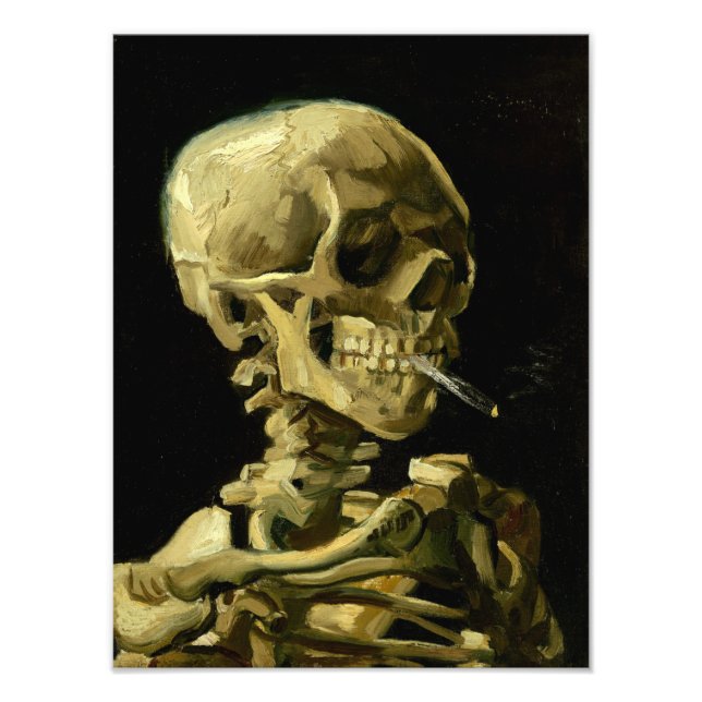 Van Gogh Smoking Skeleton Fotodruck (Vorne)