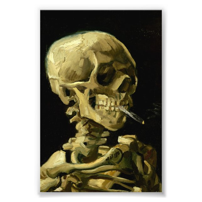 Van Gogh Smoking Skeleton Fotodruck (Vorne)