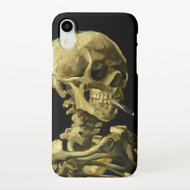 Van Gogh Smoking Skeleton iPhone Hülle (Rückseite)