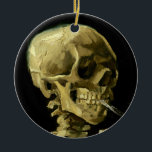 Van Gogh Smoking Skeleton Keramik Ornament<br><div class="desc">Ornament mit Vincent van Goghs Ölgemälde Skull eines Skeletts mit Brennender Zigarette (1885-86). Ein großartiges Geschenk für die Fans von Post-Impressionismus und holländischer Kunst!</div>