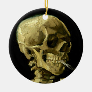 Van Gogh Smoking Skeleton Keramik Ornament
