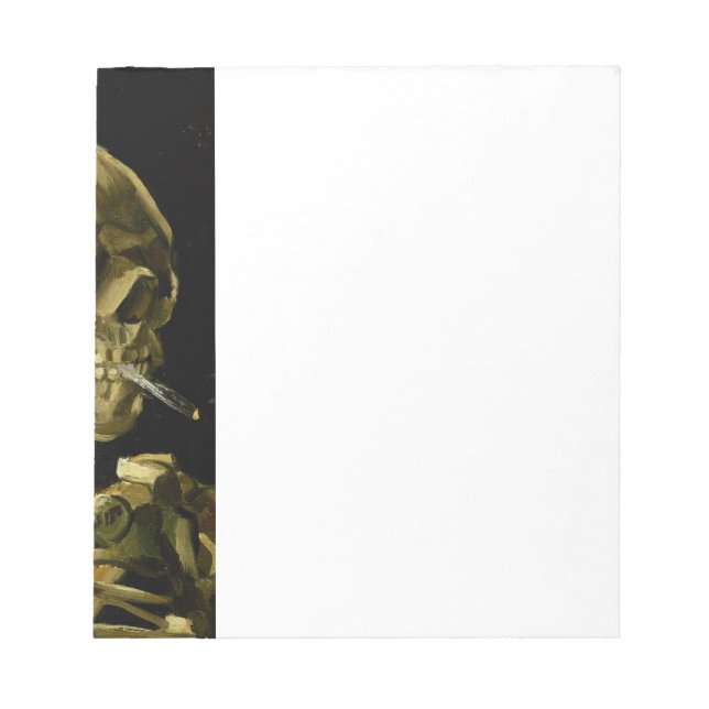Van Gogh Smoking Skeleton Notizblock (Vorderseite)