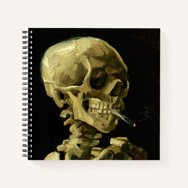 Van Gogh Smoking Skeleton Notizbuch (Vorderseite)