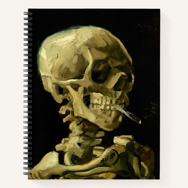 Van Gogh Smoking Skeleton Notizbuch (Vorderseite)
