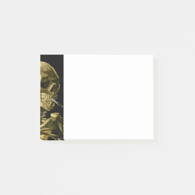 Van Gogh Smoking Skeleton Post-it Klebezettel (Vorderseite)
