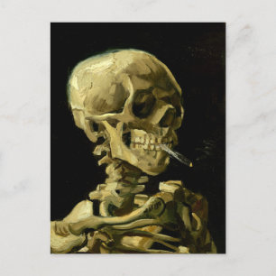 Van Gogh Smoking Skeleton Postkarte