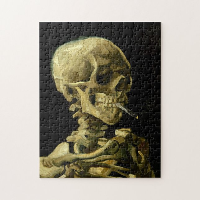 Van Gogh Smoking Skeleton Puzzle (Vertikal)