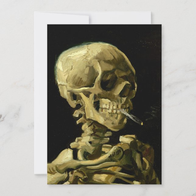 Van Gogh Smoking Skeleton Save The Date (Vorderseite)