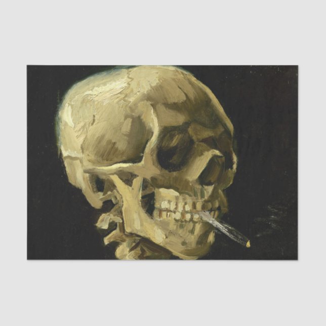 Van Gogh Smoking Skeleton Seidenpapier (Vorderseite)