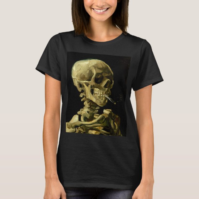 Van Gogh Smoking Skeleton T-Shirt (Vorderseite)