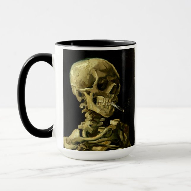 Van Gogh Smoking Skeleton Tasse (Links)