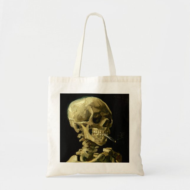 Van Gogh Smoking Skeleton Tragetasche (Vorne)