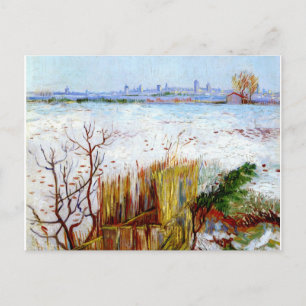 Van Gogh-Snowy Landschaft mit Arles im Hintergrund Postkarte