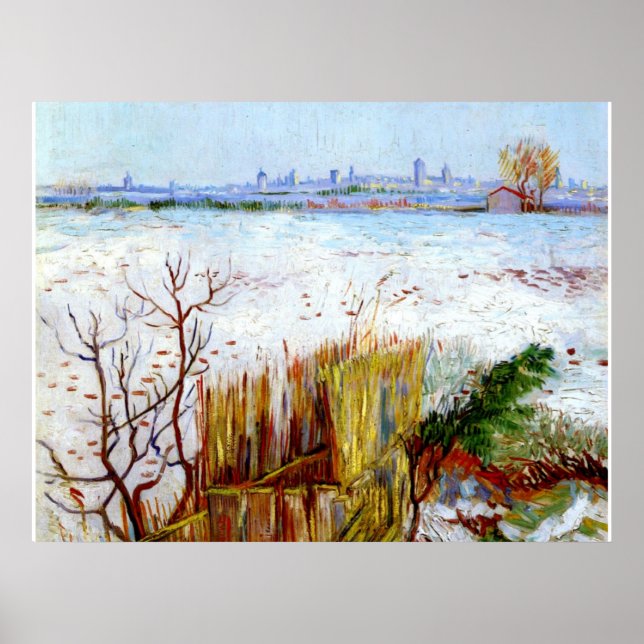 Van Gogh-Snowy Landschaft mit Arles Poster (Vorne)