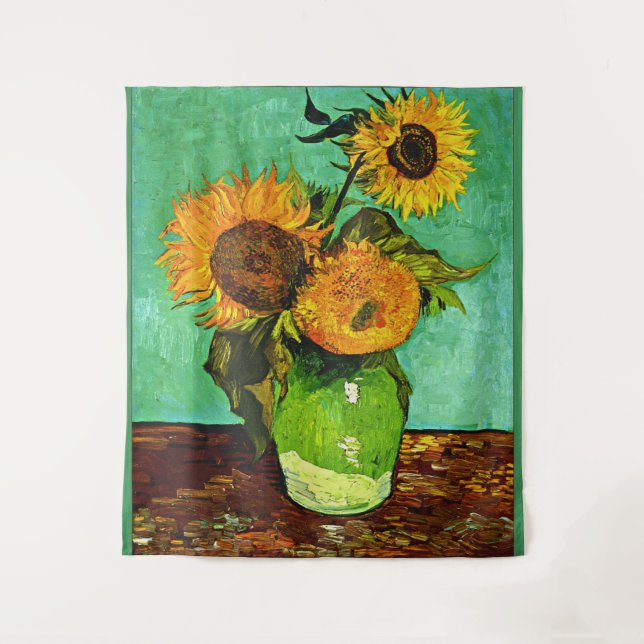 Van Gogh - Sonnenblumen (3) Tapestry Wandteppich (Vorderseite)