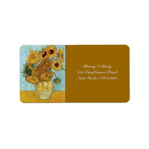 Van Gogh Sonnenblumen Adressaufkleber