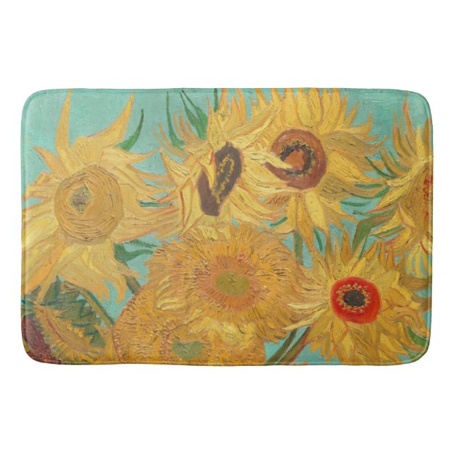 Van Gogh Sonnenblumen Badematte (Vorderseite)