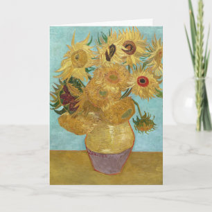 Van Gogh Sonnenblumen - Blau & Gelber Impressionis Karte