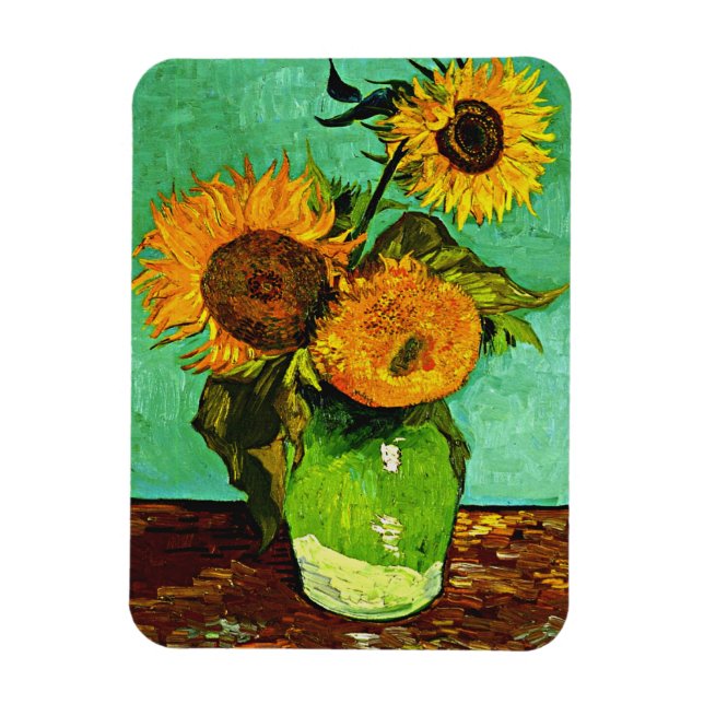 Van Gogh - Sonnenblumen, Drei, Magnet (Vertikal)
