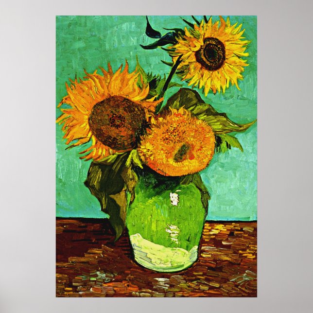 Van Gogh - Sonnenblumen, Drei Poster (Vorne)