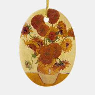 Van Gogh Sonnenblumen (F454) Vintage-Fine-Art Keramik Ornament