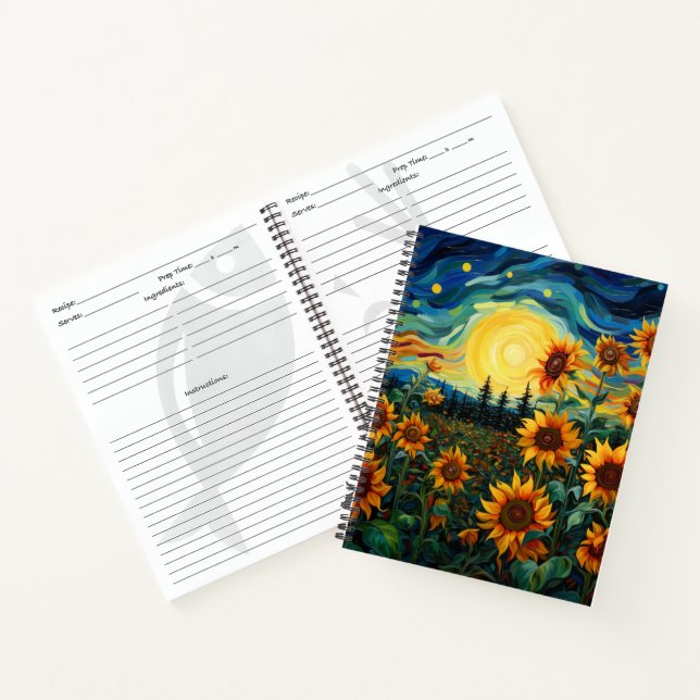 Van Gogh Sonnenblumen Gemälde Notizbuch (Innenseite)