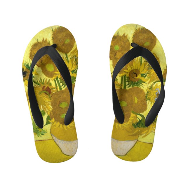 Van Gogh Sonnenblumen Kinderbadesandalen (Fußbett)