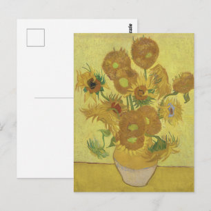 Van Gogh Sonnenblumen - Lebhaftes Gelb auf Gelb Postkarte